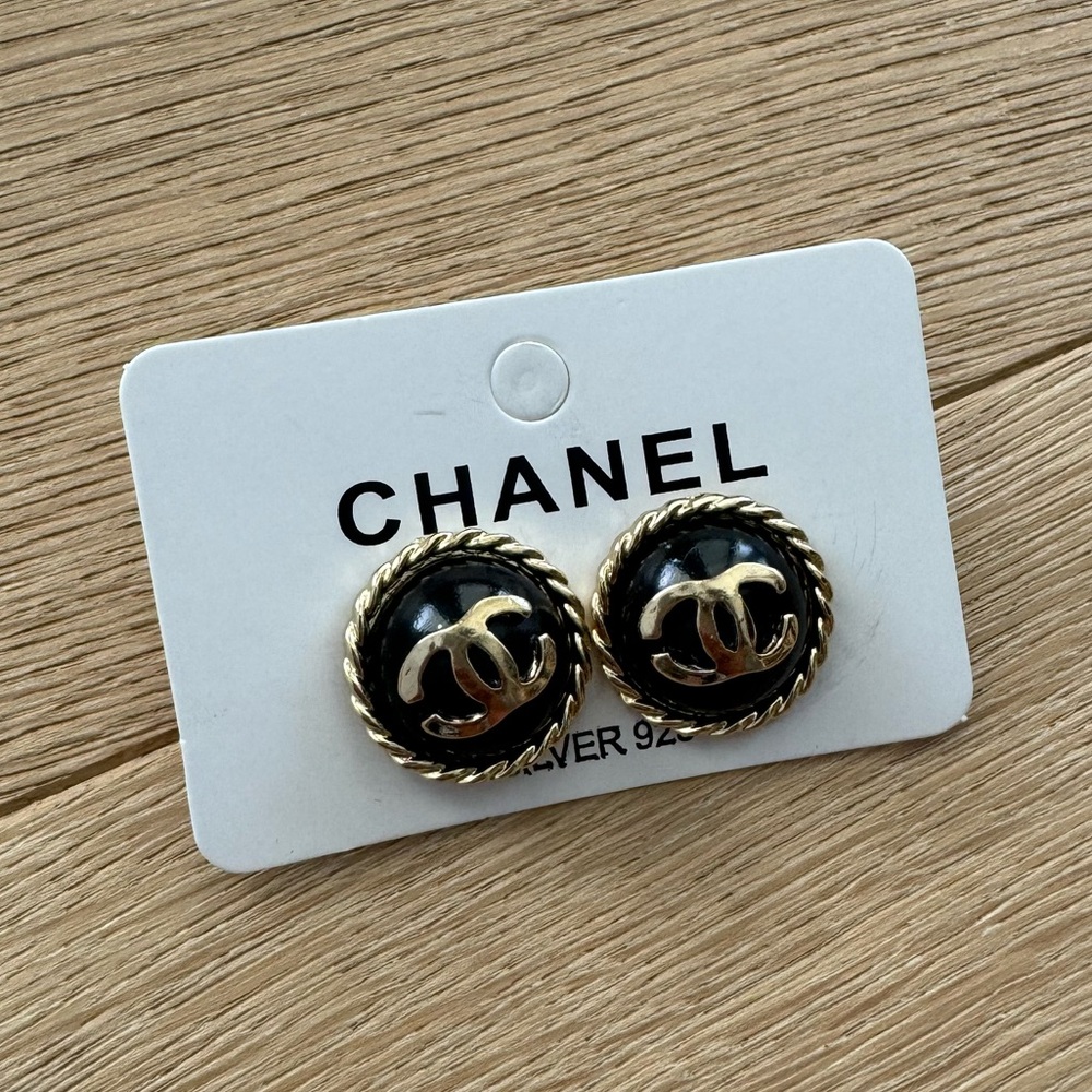 Chanel repurposed earrings sterling silver
